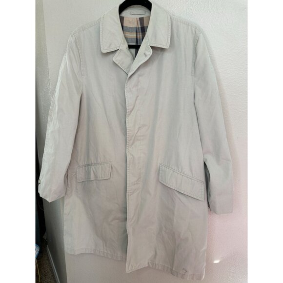 Harbor Master Mens Tan Coat 38R collared long sleeve polyester button pockets - Picture 10 of 11